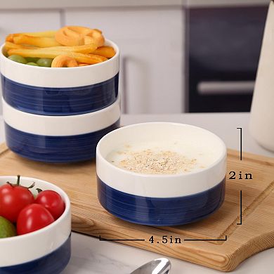 Ceramic Bowls Set of 4 Microwave and Dishwasher Safe for Cereal Soup Salad