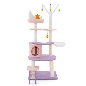 Multi Level Cat Tree Tower with Sisal Scratching Posts Hammock Condo