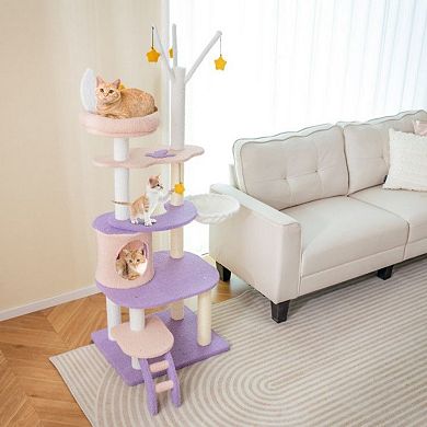 Multi Level Cat Tree Tower with Sisal Scratching Posts Hammock Condo