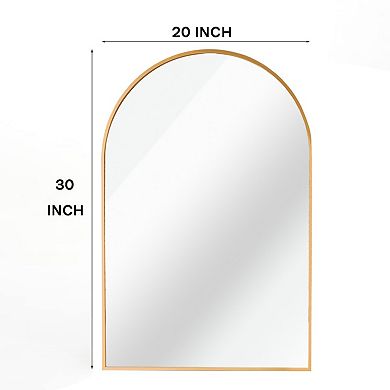 Arched Metal Framed Bathroom Wall Mirror with HD Glass