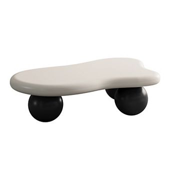 40" Modern Cloud Shaped Coffee Table with 3 Ball Legs