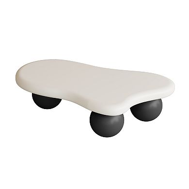 40" Modern Cloud Shaped Coffee Table with 3 Ball Legs