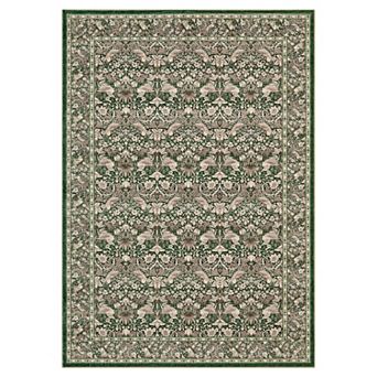 Modern Vintage Floral Low-Pile Durable Indoor Rug