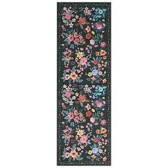 Modern Floral Burst Low-Pile Durable Indoor Area Rug