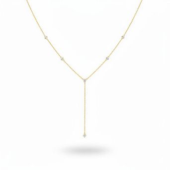 14K Gold Plated Dainty Long Lariat Choker Necklace