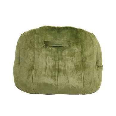 Tufted Memory Foam Bean Bag Chair - Cozy Faux Fur Lounge Sofa with Armrests