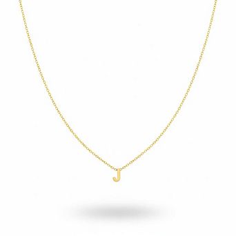 18K Gold Personalized Tiny Initial Pendant Necklace