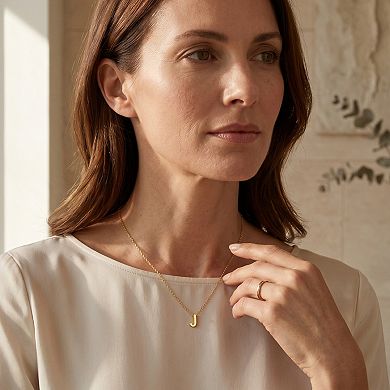 18K Gold Personalized Tiny Initial Pendant Necklace