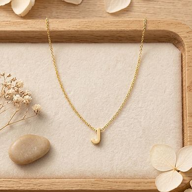 18K Gold Personalized Tiny Initial Pendant Necklace