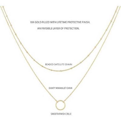 18K Gold Layered Heart and Arrow Bar Necklace