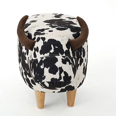 Modern Cow-Shaped Animal Ottoman Accent Stool