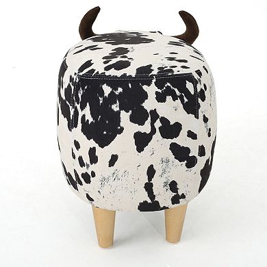 Modern Cow-Shaped Animal Ottoman Accent Stool