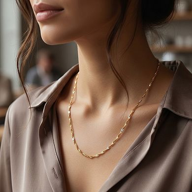 18K Gold Adjustable Dainty Minimalist Chain Necklace