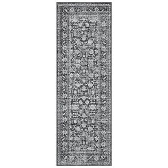 Vintage Boho Floral Pattern Low-Pile Durable Indoor Rug
