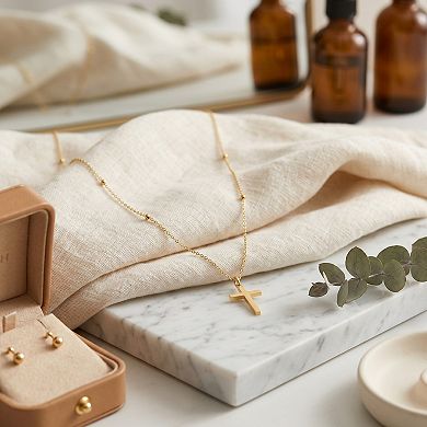 Dainty Gold Plated Layered Cross Choker Necklace