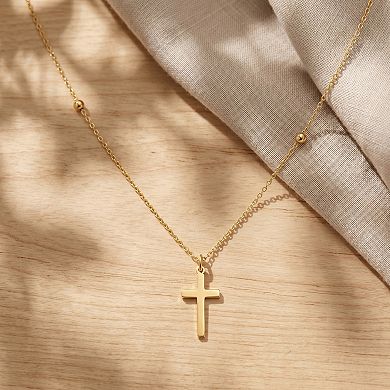 Dainty Gold Plated Layered Cross Choker Necklace