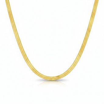 14K Gold Delicate Herringbone Chain Gift Necklace