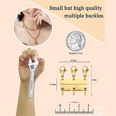 Gold Magnetic Layering Clasp for Necklaces