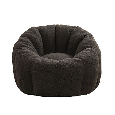 Tufted Memory Foam Bean Bag Chair - Cozy Lazy Sofa with Armrests for Living Room & Bedroom