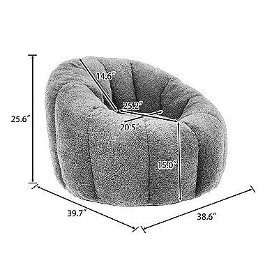 Tufted Memory Foam Bean Bag Chair - Cozy Lazy Sofa with Armrests for Living Room & Bedroom