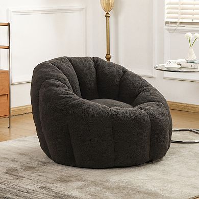 Tufted Memory Foam Bean Bag Chair - Cozy Lazy Sofa with Armrests for Living Room & Bedroom