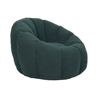 Tufted Memory Foam Bean Bag Chair - Cozy Lazy Sofa with Armrests for Living Room & Bedroom