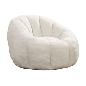 Tufted Memory Foam Bean Bag Chair - Cozy Lazy Sofa with Armrests for Living Room & Bedroom