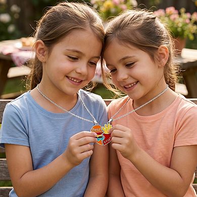 Burger & Fries Best Friend Split Necklace Set