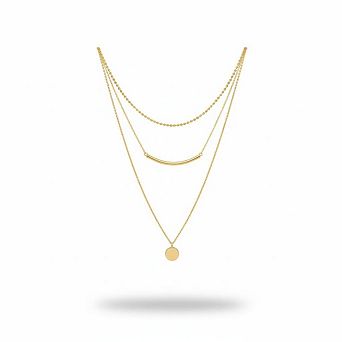 Layered Circle Tube Pendant Multi-Layer Choker Set