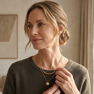 Layered Circle Tube Pendant Multi-Layer Choker Set