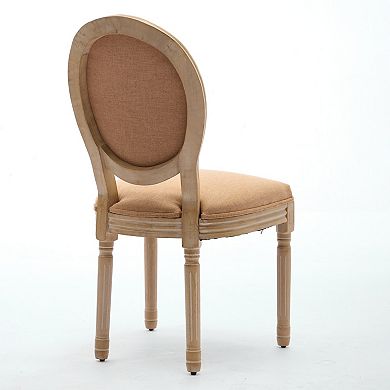 Aoolive 2-Piece French Style Upholstered Dining Chairs, Armless Chairs with Linen Backrest & Seat
