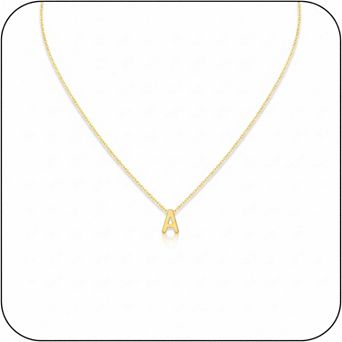 Dainty Initial "A" Letter Pendant Necklace