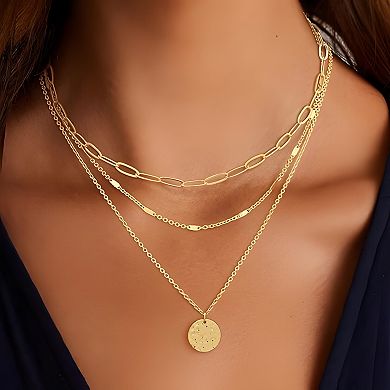 14K Gold Layered Adjustable Stackable Chain Set