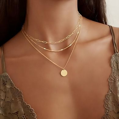 14K Gold Layered Adjustable Stackable Chain Set
