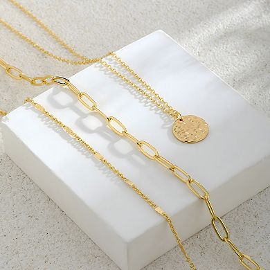 14K Gold Layered Adjustable Stackable Chain Set