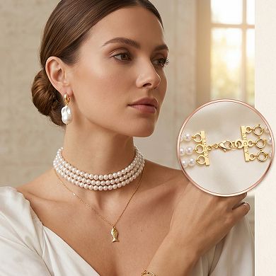 Gold Multi-Necklace Connector Clasp for Layering