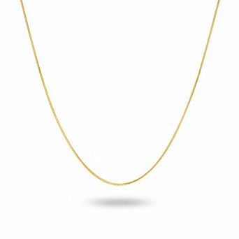 18K Gold Thin Box Minimalist Short Choker Necklace