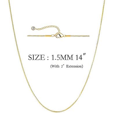 18K Gold Thin Box Minimalist Short Choker Necklace