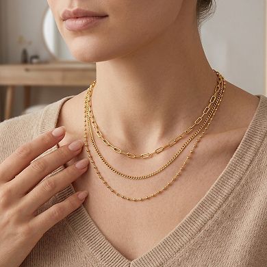 18K Gold Plated Waterproof Layered Chain Set