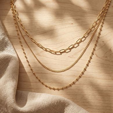 18K Gold Plated Waterproof Layered Chain Set