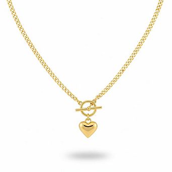 Gold Plated Heart Pendant Valentine's Day Necklace
