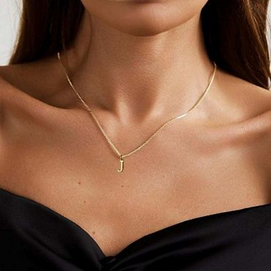 14K Gold Dainty Personalized Initial Letter Necklace
