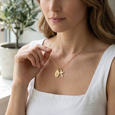 Dainty Small Gold and Silver Cross Pendant Necklace