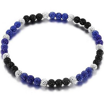 Bling Rhinestone Baseball Beaded Necklace for Men