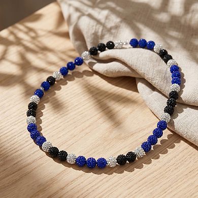 Bling Rhinestone Baseball Beaded Necklace for Men