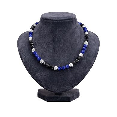 Bling Rhinestone Baseball Beaded Necklace for Men