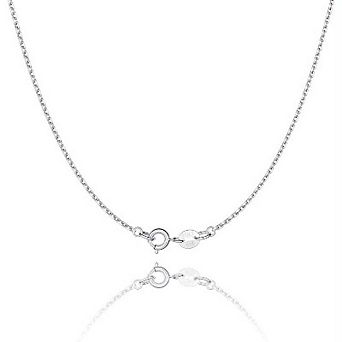 1.1mm Silver Cable Chain Necklace with Spring Clasp