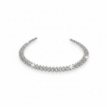 Silver Rhinestone Sparkling Crystal Choker Necklace