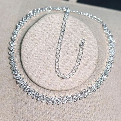 Silver Rhinestone Sparkling Crystal Choker Necklace
