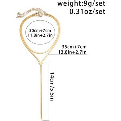 Chunky Gold & Silver Snake Chain Drop Choker